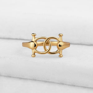 Talisman - Horse Bit Equestrian Ring in Gold