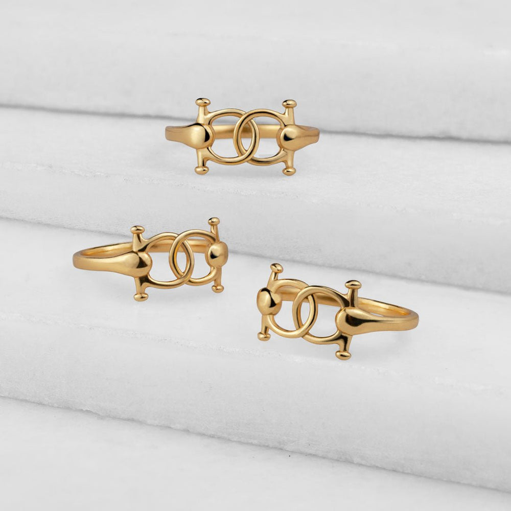 Talisman - Horse Bit Equestrian Ring in Gold