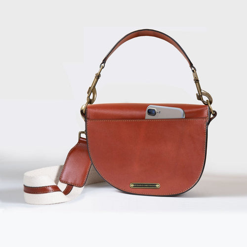 Signature Saddle Bag - Luxury Leather in Cognac