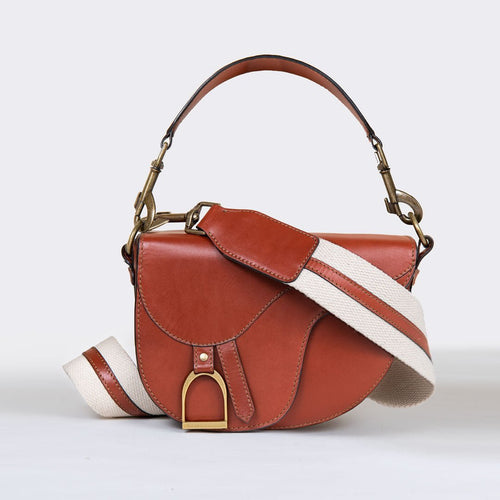 Signature Saddle Bag - Luxury Leather in Cognac