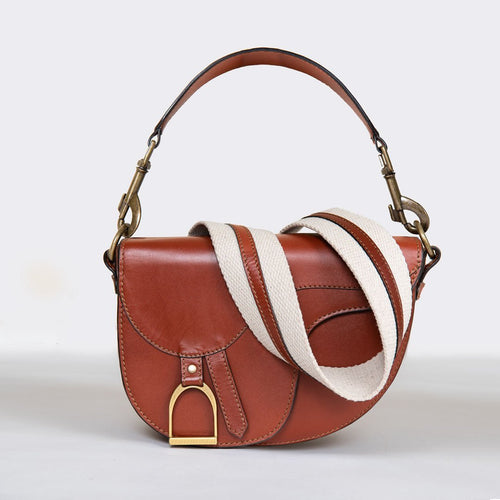 Signature Saddle Bag - Luxury Leather in Cognac