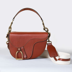 Signature Saddle Bag - Luxury Leather in Cognac