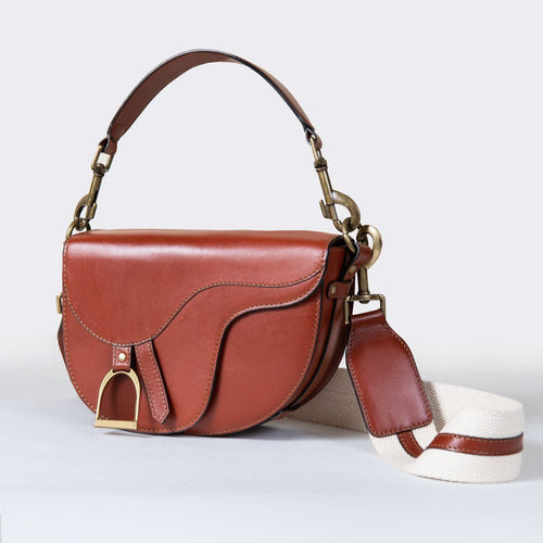 Signature Saddle Bag - Luxury Leather in Cognac