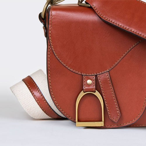 Signature Saddle Bag - Luxury Leather in Cognac